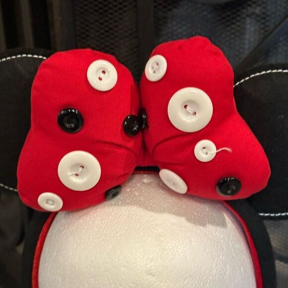 Disney Button Red and Black Mouse Ears Headband - Picture 4 of 11
